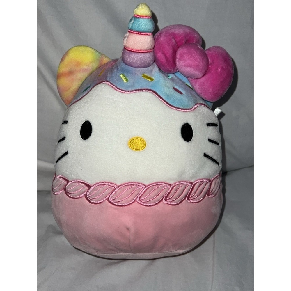 Hello Kitty Squishmallow Unicorn Sprinkle Cupcake Size 9" Kelly Toy Plush